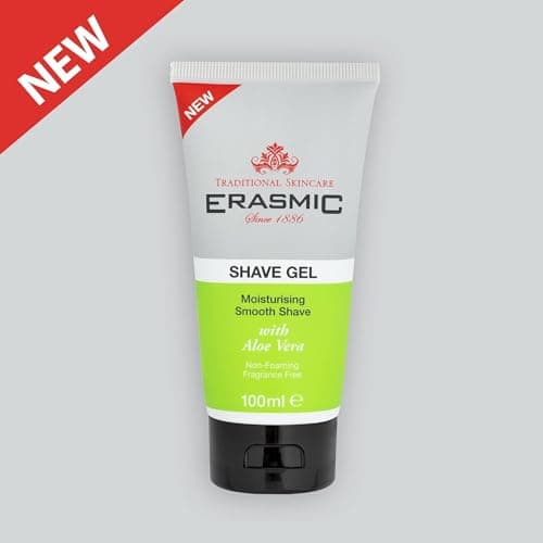 Erasmic Shave Gel for Men with Aloe Vera – Hydrating Shaving Gel for Sensitive Skin, Anti-Irritation Formula, Travel Size 100ml, 2 Pack + Cheeroo Magnet — view 3