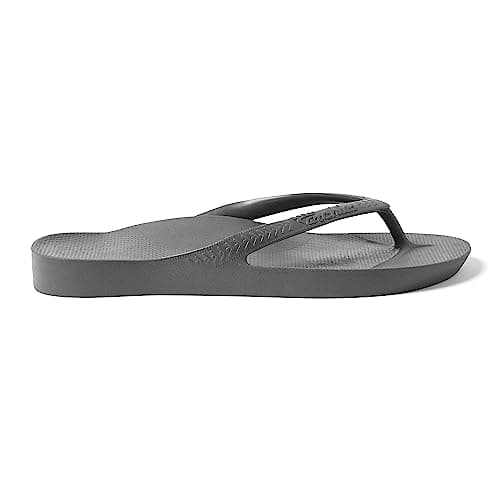 ARCHIES Arch Support Flip Flops for Men & Women – Orthotic Sandals for Plantar Fasciitis Relief – Lightweight, Cushioning, Shock-Absorbing Sandals for Walking, Foot Pain - Charcoal — view 5