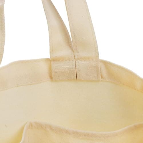 Tosnail 3 Pack Canvas Grocery Tote Bags with 8 Pockets, Large Reusable Beach Bag Baby Changing Bag with Long Shoulder Strap and Short Handles, 35.5x24.5x38cm — view 6