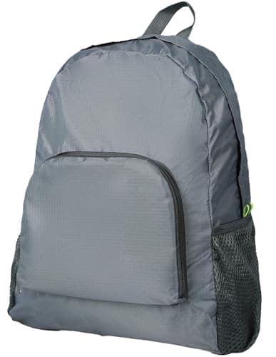 Ultra Lightweight Rucksack Small Backpack Foldable Compact Daypack, Gray