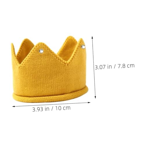 Healvian 2pcs Knitted Crown Hat for Baby Girls 1st Birthday Party Hat Acrylic Fabric Lightweight and Breathable for Toddlers and Travel — view 2