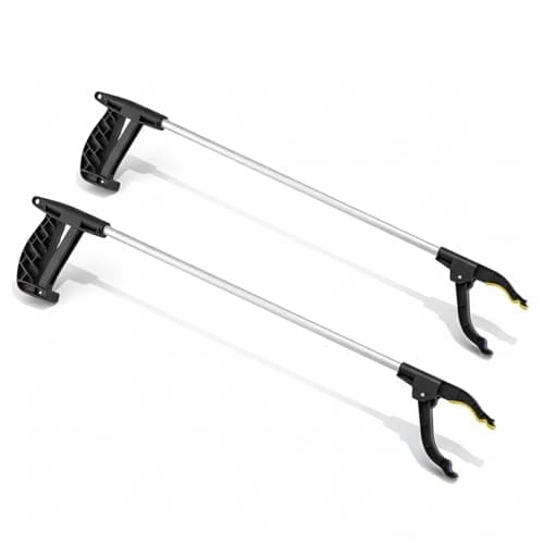 ZOPPER Litter Picker Twin Pack 76cm - Pair of Grabber Tools for Garden & Cleanup - Lightweight Reacher Claw for Elderly, Family Use & Community Events - Spring Action Trash Picker Duo