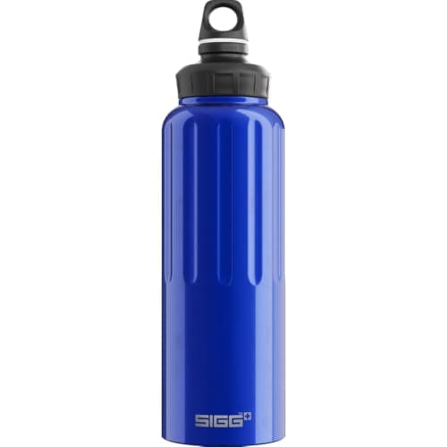 Sigg - Aluminium Sports Water Bottle - WMB Traveller Dark Blue - Swiss Made - Suitable For Carbonated Drinks - Leakproof - Lightweight - BPA Free - Blue - 1.5L