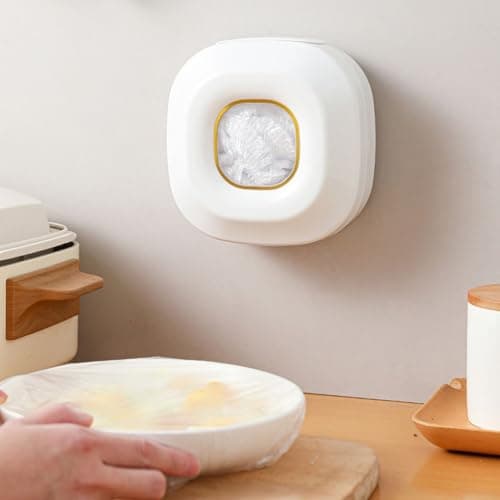 Homeponnew Kitchen Cling Film Holder Wall Mount Dispenser Box for Food Wrap Rolls Storage Bags Shoe Covers - Mint Green 15.5x7cm(White) — view 2
