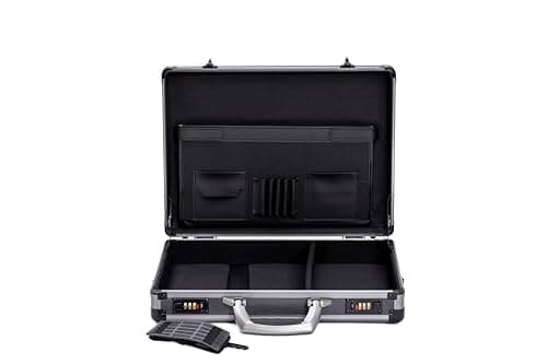 AR BRAND EST. 2021 Aluminium Briefcase Business Office Travel Work Laptop Attaché Bag (Black) Slim Design with Shoulder Strap (Black) — view 4