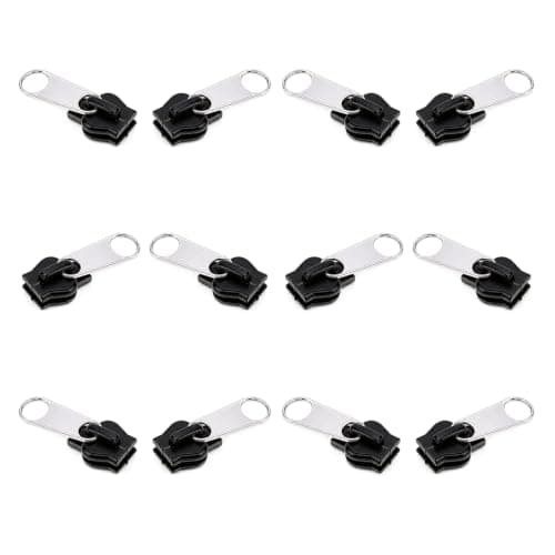 Thfaeyta 12 Pcs Plastic Zip Repair Kit Replacement Zipper Slider Zip Fixer