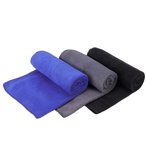3 Pack Gym Towels Men Small Microfibre Sports Sweat Towels Black,Blue,Grey — view 2