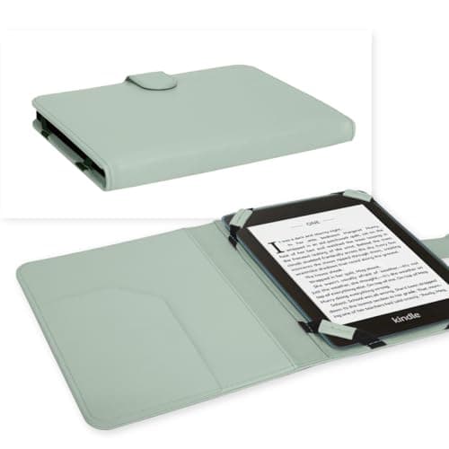 TECHGEAR MINT GREEN PU Leather Folio Case Cover With Magnetic Clasp + Screen Protector for Amazon Kindle eReaders 12th - 4th Generation (2024-2011) & Kindle Paperwhite with 6 inch Screen — view 2