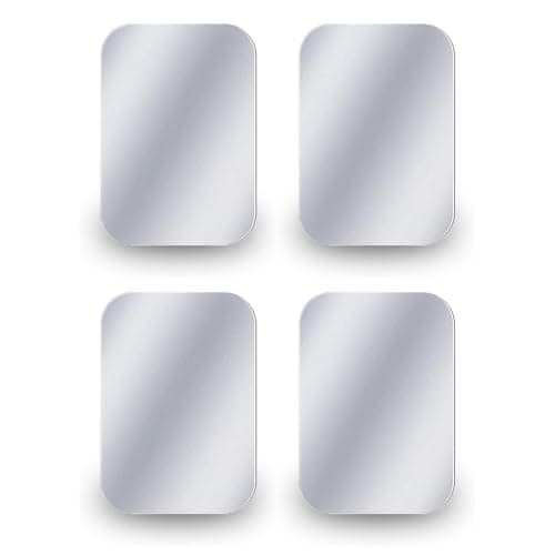 sphires 4 Pack Metal Plate for Magnetic Phone Car Mount 4 X Rectangle Metal Plate for Car Magnetic Phone Holder