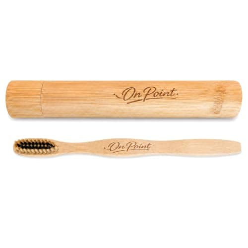 Bamboo Toothbrush with Bamboo Travel Case