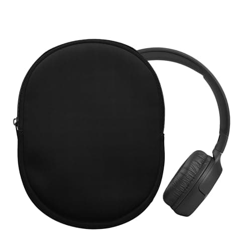 kwmobile Neoprene Headphone Case for Tune 600 / 500BT / 510BT / 450 Cover – Over-Ear Headset Storage Pouch - Soft Travel Carry Bag Black
