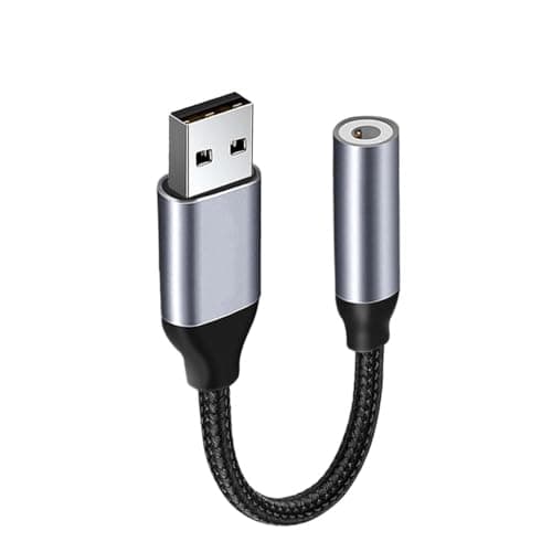 USB to 3.5mm Jack Audio Adapter,External Sound Card USB to Aux Adapter,1Pcs