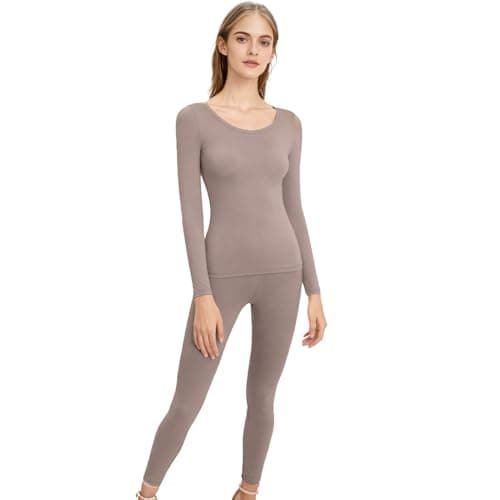 Thermal Underwear for Women Soft Elastic Warm Base Layer Clothing Gray — view 6