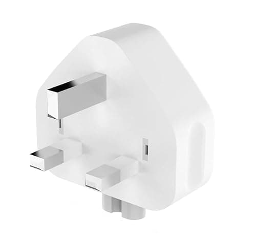 UK Plug for Macbook Charger Adapter - 3 Pin AC Power Adaptor Wall Plug Replacement with Fuse, Compatible with MacBook Pro/Air,iPhone,iPad,MagSafe Chargers,Travel Essential(White, One Size)