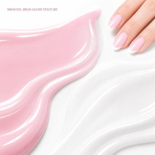 French Manicure Nail Polish Kit, Quick-Dry Pink & White Varnish, 12ml x 2 — view 2