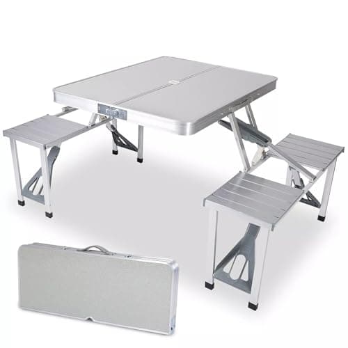 WY8 Luxury Aluminium Folding Portable Camping Picnic Table Stool Chair Set Garden Table set with One year warranty
