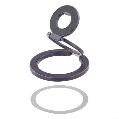 Metal and Silicone Adjustable Holder Ring with Dual Grip for Smartphones, Compatible with Car Magnetic Mount, Secure Laptop for Gym and Driving,Gold — view 3