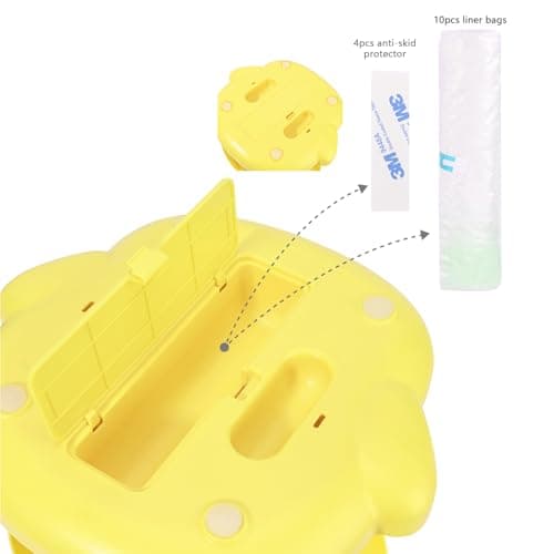 Bebamour Baby Potty Training Toilet Seat Portable Potty for Toddlers Travel Potty for Boys and Girls with Potty Liners, Yellow — view 3
