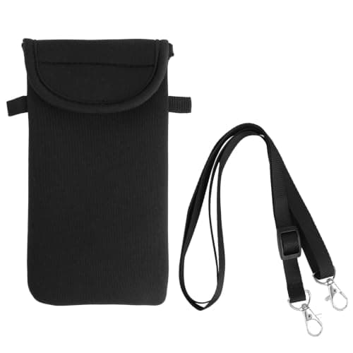 XIHIRCD Universal Cell Phone Pouch with Neck Strap, Black