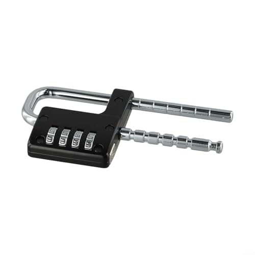 Yhenlovtt Adjustable U-Shaped Mechanical Combination Padlock, Alloy Steel Construction, 4-Digit Password Lock for File Cabinets, Wardrobes & Doors(BLACK)