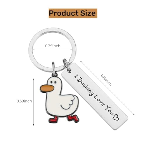 I Ducking Love You Keyring,Cute Duck Gift for Couples,Metal Duck Keyring for Valentine's Day Birthday Christmas Anniversary,I Love You Gift for Boyfriend Girlfriend Him Her — view 2