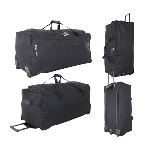 Bordlite 30" Extra Large Wheeled Holdall – Heavy-Duty 2-Wheel Travel Bag with Extendable Handle, Spacious Duffel Luggage for Holidays, Camping, Sports or Weekend Trips – Black — view 3