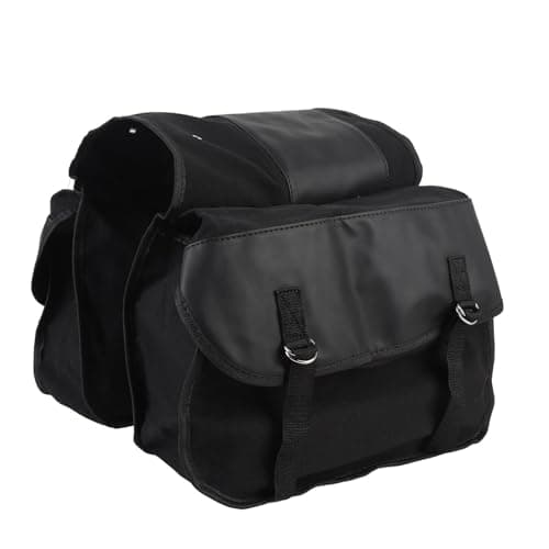 Ausla Motorcycle Saddlebags, 1056 Cubic Inches PU Leather (Black)