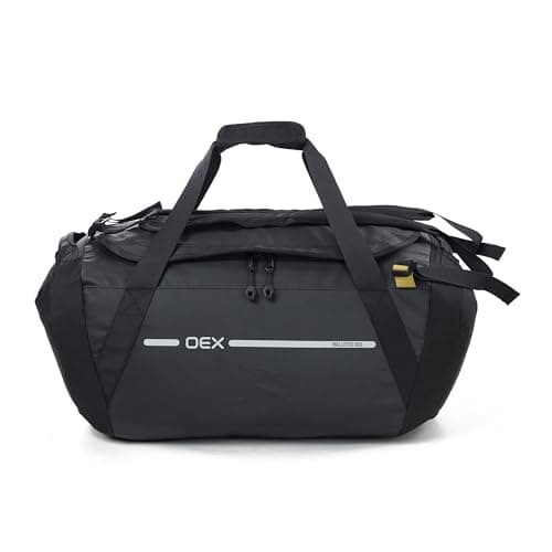 OEX Ballistic Cargo Bag with Wet Pocket & Multiple Carrying Options, Duffel, Holdall, Bag for Men & Women, Durable, Heavy Duty, Travel, Luggage, Overnight, Weekend, Sports (Black, 60 Litre)