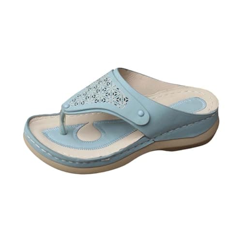 Ladies Sandals Womens Sandals Orthopedic for Womens Comfortable Flip Flops with Arch Support Summer Casual Wedge Sandal Slippers Dressy Comfy Platform Beach Travel Shoes Sky Blue