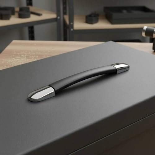 Perfeclan Retractable Handle Suitcase Portable Heavy Duty Zinc Alloy Build Suitable for Wooden Crates ES Luggage Replacement Travel Use, Black 265MM — view 6