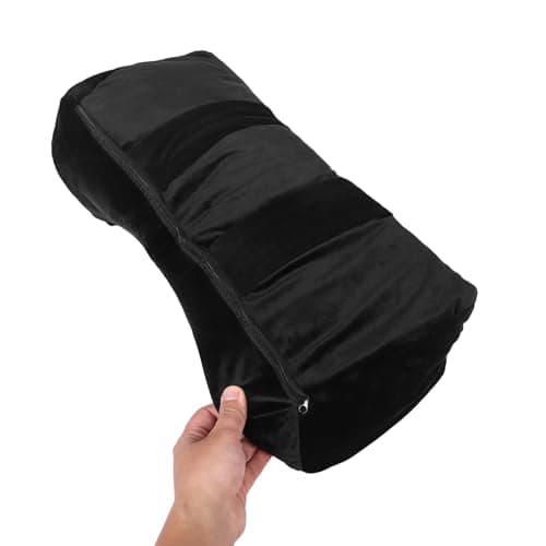 GALPADA Ergonomic with Client Comfort and Easy to Clean Features U-shaped Pillow Cover Black Cloth Material Lash Pillowcase for Professional Makeup and Spa Use — view 4
