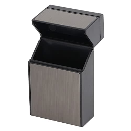 Dilwe Metal Cigarette Case 20 Pack with USB Charger (Black Brushed) — view 4