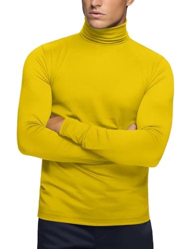 Zengjo Mens Turtleneck Thermal Base Layer(Yellow,XXL) — view 2