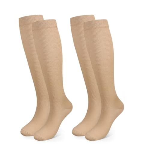 Pnosnesy Compression Socks, (2/4/6/7 Pairs) for Men & Women 15-20 mmHg is Best for Athletics, Running, Flight Travel, Support