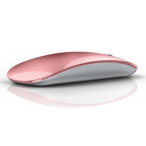 Uiosmuph Bluetooth Mouse,USB C Rechargeable Wireless Mouse,Silent,Rose Gold