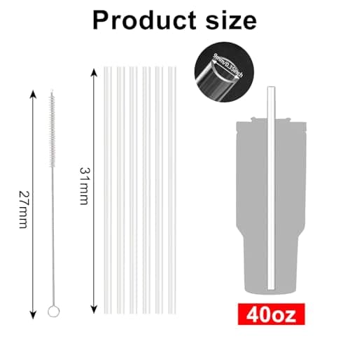 Replacement Straws Compatible with Stanley Cup 40oz – 4-Pack Durable, BPA-Free Reusable Drinking Straws for Tumblers, Travel Mugs – Easy Clean, Eco-Friendly Accessories — view 2