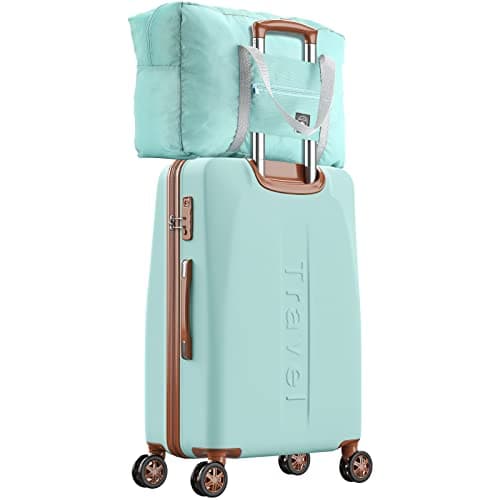 12 Pcs Foldable Travel Bags Bulk Duffel Bag Tote, Light Pink, Light Blue — view 5