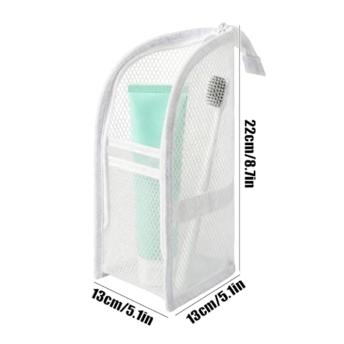 Freestanding Travel Toiletry Bag Large Waterproof Makeup Organizer (White) — view 6