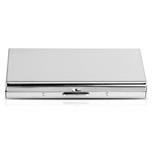 Doutop Credit Card Holder Card Wallet RFID Blocking Brushed Stainless Steel Bank ID Card Holder Case Box Pocket Purse for Men Women — view 6