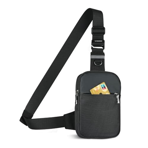 BROADREAM Small Sling Bag Cross Body Chest Shoulder Bag for Men Women - FRID Blocking Pocket and Adjustable Straps Crossbody Bag, Water Resistant Bum Bags for Runner Workout Hiking Cycling Travelling
