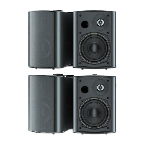 STUDIOFINIX 5.25 Inches 600 Watts Indoor- Outdoor Patio Outdoor Spreaker Compatable with Bluetooth Superior Stereo Dome Tweeter All Weather Wired Wall Mount System (4 Speakers)