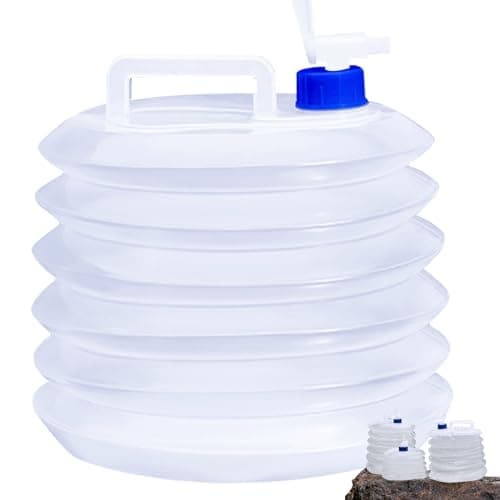 TBIBINWP Water Container, 3L/5L/10L/15L Collapsible Water Carrier with Tap, Folding Water Bucket, BPA-Free, Portable Water Tank, Perfect for Hiking Camping BBQ Picnic Outdoor Use (5L)