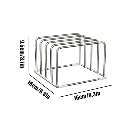 Stainless Steel Chopping Board Holder, Metal Chopping Board Rack Stand with 4 Slots, Multi-Function Cutting Boards Organizer for Kitchen Countertop Cupboard — view 5