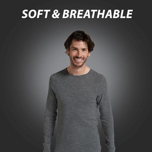 Molten Creek® Men's Thermal Underwear Set, Extra Warm Thermal, Top Bottom Long Johns Set, Vests & Trousers for Winter, Soft & Breathable (Charcoal- Full Sleeve Set, S) — view 3
