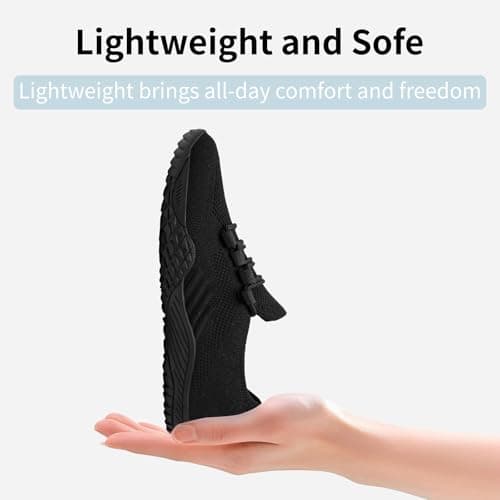 ZGPWZWL Barefoot Shoes Womens Trainers Non Slip Breathable,Black,Size UK8 — view 6