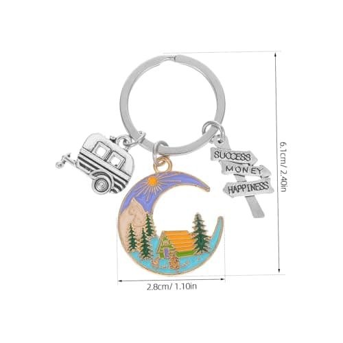 DECHOUS Alloy Camper Road Sign Keychain Rv Road Sign Charm for Travelers — view 2