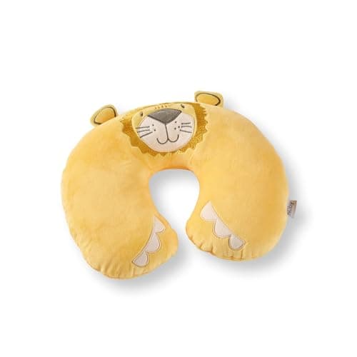 Nuby Kids Travel Pillow, Comfortable Head Rest for Car & Plane, 12M+, Lion — view 2
