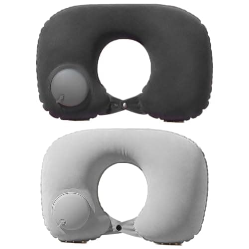 Noirwwe 2Pcs Inflatable Travel Neck Pillow for Airplanes