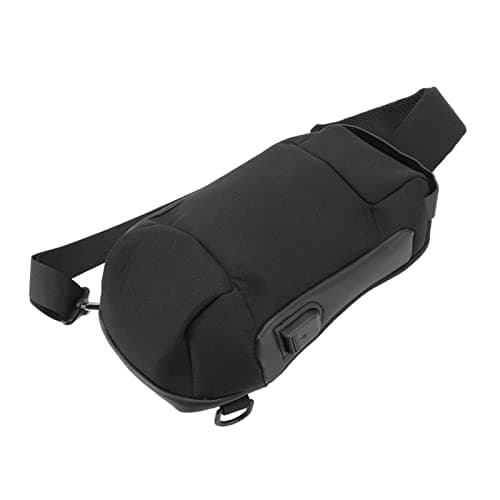 NinGYiYan Anti Theft Chest Bag,for Outdoor Travel,with Combination Lock,Headphone Hole, Fabric,Comfortable Handle,Multifunctional Pockets (Black) — view 5