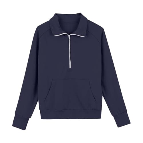 DFSDJEUW wide leg travel set Girls Tracksuit Quarter Zipper Set Kids 2 Piece Long Sleeve Sweatshirts and Loose Sweatpants Sport Outfit Spring Autumn Jogging Pants Activewear girls outfits 11-12 years — view 6